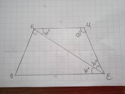 в равнобойкой трапеции один из углов равен 120 градусов диагональ трапеции образует с основанием угл