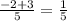 \frac{ - 2 + 3}{5} = \frac{1}{5}