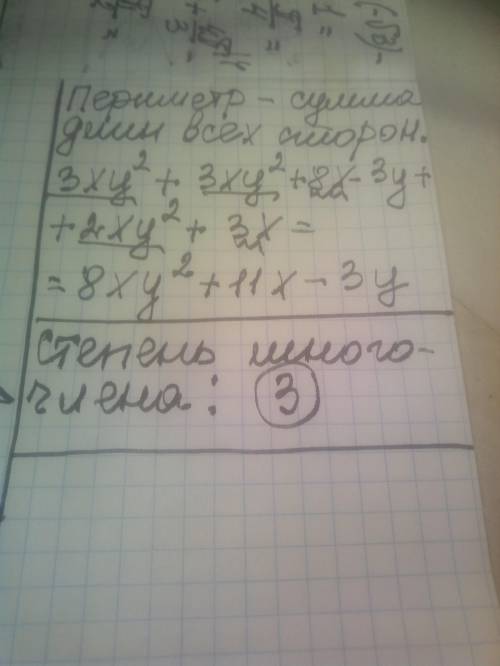 2.Найдите периметр фигуры. ответ запишите в виде многочлена стандартного вида и укажите его степен​