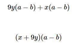 Разложите на множители: [4] а) 9y(a-b)+x(a-b) b) 8x+8y-bx-by