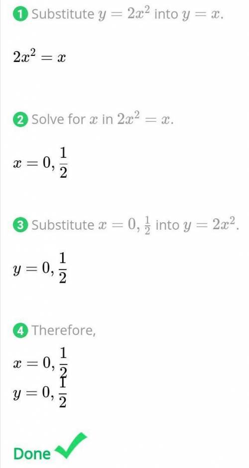 Вычислить площадь фигуры, ограниченную заданными линиями y = 2x², y = x​