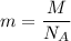 m = \dfrac{M}{N_{A}}