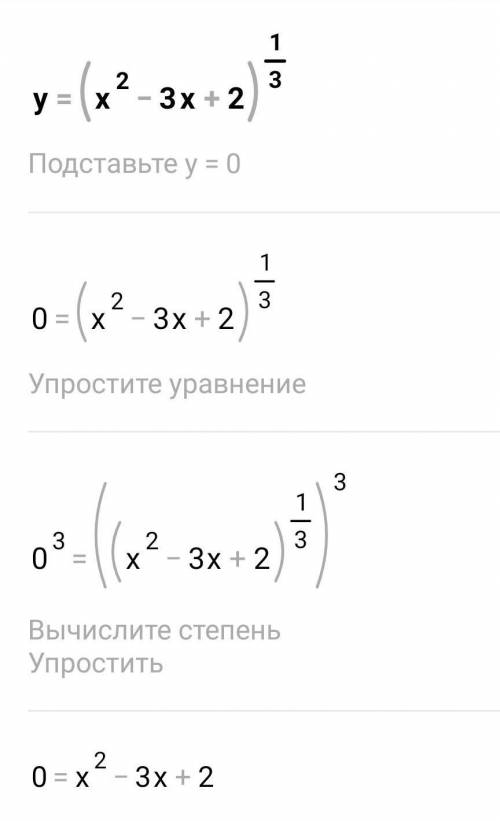 Провести полное исследование функции и построить её график: у = (х^2- 3х+2)^(1/3)