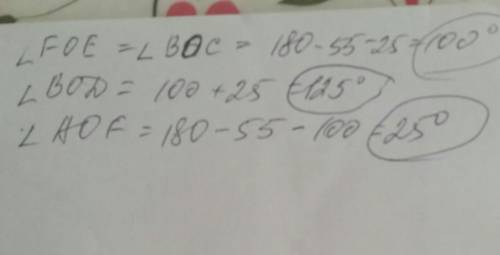 последнее задания в соч. Найдите градусные меры углов АОF, BOD, FOEжелательно в тетради!
