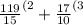 \frac{119}{15} ^{(2} + \frac{17}{10} ^{(3}