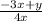 \frac{ - 3x + y}{4x}