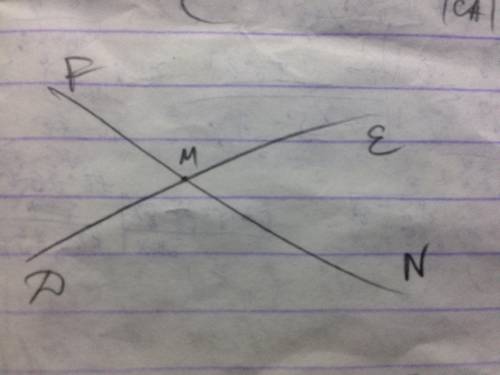 Прямые DE и FH пересекаются в точке M. а) Выпиши две пары смежных углов.Каким свойством они обладают