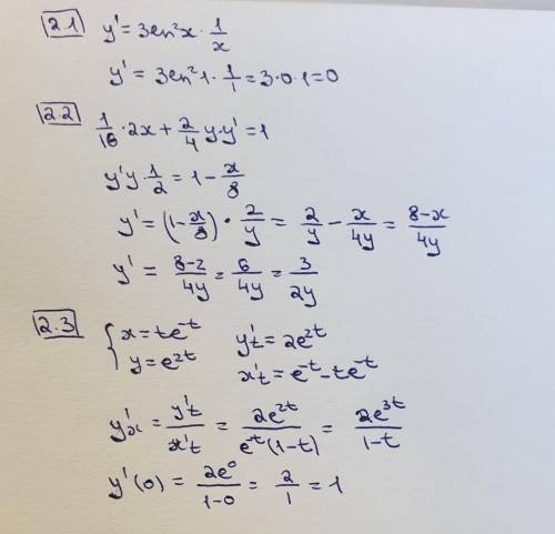 Вычислить значение производной функции y(x) в точке x0
