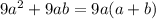 9a^{2}+9ab=9a(a+b)