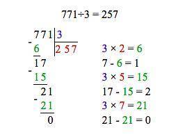 Найди значения выражений в столбик: 771 : 3       756 : 2           972 : 4             283 : 3584 :