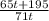 \frac{65t + 195}{71t}