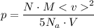 p = \dfrac{N\cdot M^2}{5N_a\cdot V}