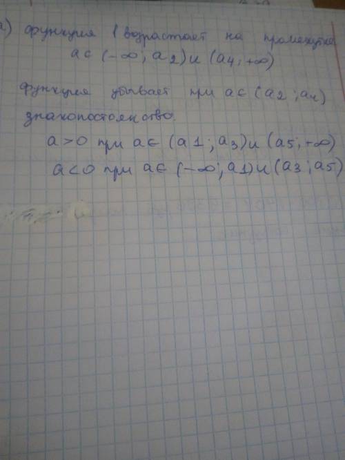 на рисунке 56, б изображен график функции y = f (x), с графика определите промежутки: а) возрастания