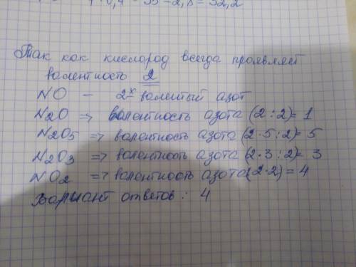 70!!1 Валентность азота в соединениях NO, N2O, N2O5, N2O3,NO2 соответственно равна V, I, IV, III, II