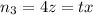 n_{3} = 4z = tx