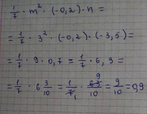 1/7m^2(-0,2)n при m=3, n=-35​