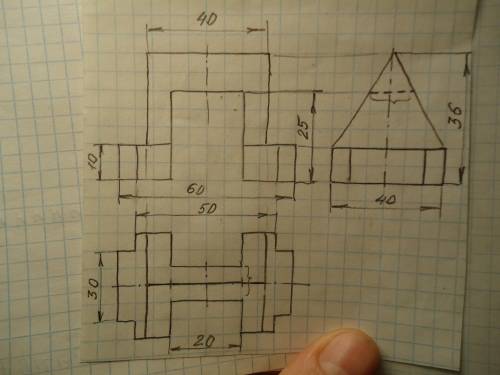 Инженерная графика 1.основной вид2. Вид слева3. Вид сверху Нужно сдать не могу справиться