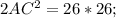 2AC^{2}=26*26;