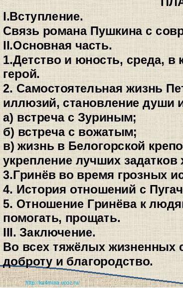 с литературой! Составьте план к сочинению на тему Жизненный путь Петра Гринева из произведения А. С