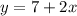 y=7+2x