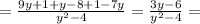 =\frac{9y+1+y-8+1-7y}{y^2-4}= \frac{3y-6}{y^2-4} =