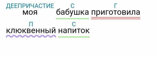 Моя бабушка приготовила клюквенный напиток синтаксический разбор​