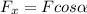 F_{x} = F cos\alpha