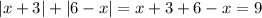 |x+3|+|6-x|=x+3+6-x=9