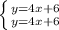 \left \{ {{y=4x+6} \atop {y=4x+6}} \right.