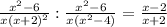 \frac{x^{2} -6}{x(x+2)^{2} } : \frac{x^{2} -6}{x(x^{2} -4)} = \frac{x-2}{x+2}