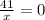 \frac{41}{x} =0