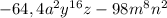 -64,4a^2y^{16}z-98m^8n^2