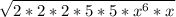 \sqrt{2*2*2*5*5*x^{6}*x }