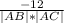 \frac{-12}{|AB| * |AC|}