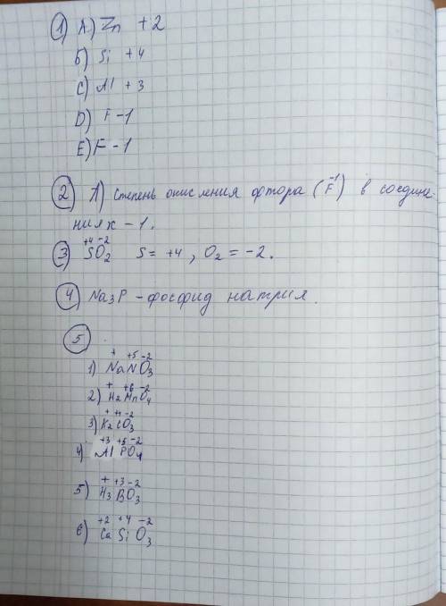 1. Отметьте химические элементы в соединениях, которые указывают только на степень отрицательного ок