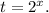 t=2^{x}.