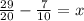 \frac{29}{20} - \frac{7}{10} = x