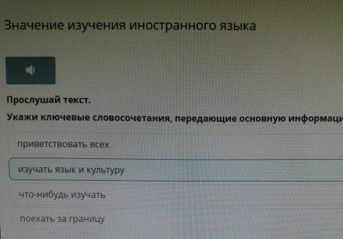 Укажи Ключевые словосочетания, передающие основную информацию текста.приветствовать всехИзучать язык