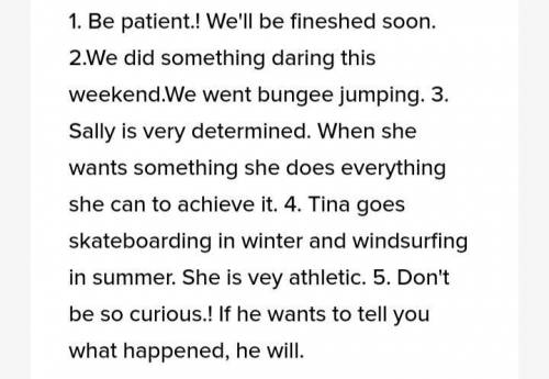 1) Fill in the correct word. • curious • imaginative • daring • determined • patient • slim1. Tina g