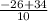 \frac{-26+34}{10}