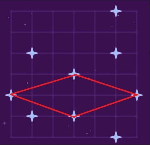 составить ромб по точкам (звёздам) которые уже есть. Новые добавлять нельзя