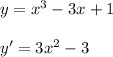 y=x^3-3x+1\\\\y'=3x^2-3