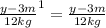 \frac{y - 3m}{12kg}^{1} = \frac{y - 3m}{12kg}