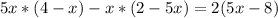 5x*(4-x)-x*(2-5x)=2(5x-8)