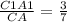 \frac{C1A1}{CA} =\frac{3}{7}