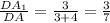 \frac{DA_{1} }{DA} =\frac{3}{3+4} =\frac{3}{7}