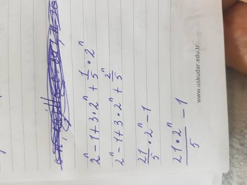 Упростить выражение 2^n-1+3×2^ n+1/5×2^n