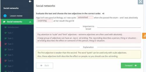 Evaluate the text and choose the two adjectives in the correct order. Aigul isn’t very good at Biolo
