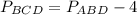 P_{BCD}=P_{ABD}-4