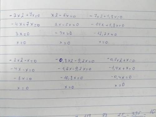 Видов. 6.6. Найдите корни неполного квадратного уравнения:2) - 2x2 +7x = 0;1) х2 - 5х = 0;3) -7х2 +